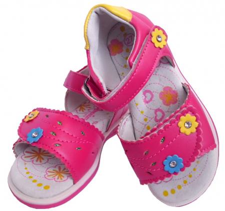 American Club Mädchen Sandalen Erste Schuhe Sandaletten Klettverschluss Pink