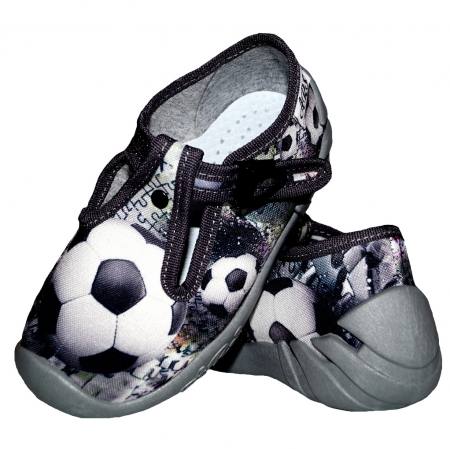 ARS Baby Jungen Kinderschuhe Hausschuhe Textilschuhe Fußball Grau