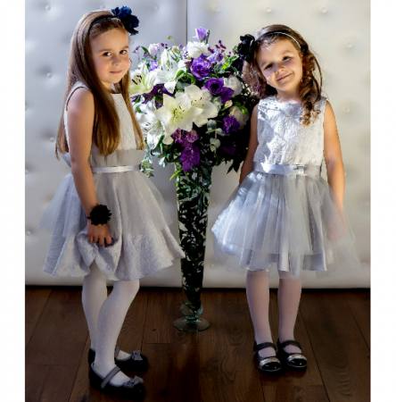 Mädchen Kleid Festlich Einschulung Hochzeit Jugendweihe Tüll Grau