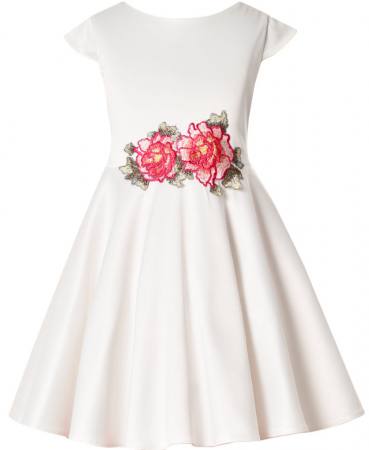 Mädchen Kleid Festlich Jugendweihe Hochzeit Einschulung Blumenmädchen Blumen Weiß