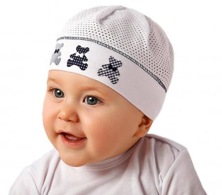 Baby Jungen Leichte Sommermütze Sonnenschutz Mütze Bären Baumwolle Weiß Blau