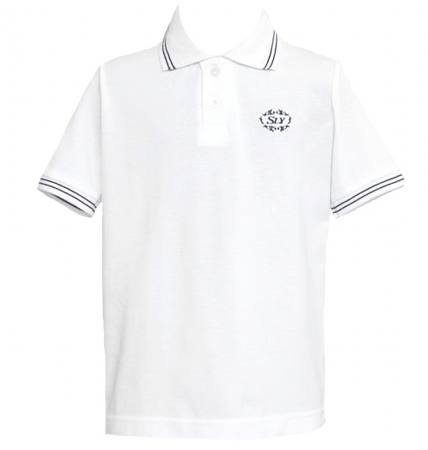 Mädchen Kinder Shirt T-Shirt Poloshirt Polohemd kurzarm Baumwolle Logo Weiß