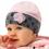 AJS Baby Mädchen Mütze mit Baumwolle Frühling Sommer Blumen ab 3 bis 7 Monate Rosa Grau