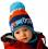 AJS Baby Jungen Kinder Winterset Set Wintermütze Loopschal Streifen Bunt