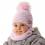 Baby Mädchen Kindermütze Winterset Wintermütze Strickmütze Bommelmütze Rundschal mit Wolle