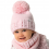 Baby Mädchen Mütze Kindermütze Wintermütze Strickmütze Loopschal mit Wolle