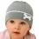 Baby Mädchen Mütze Strickmütze Frühling Sommer Schleife ab 1 bis 3 Monate Grau