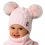 Baby Mädchen Mütze Winterset Kindermütze Wintermütze Wollmütze Strickmütze Loopschal mit Wolle