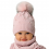 Baby Mädchen Mütze Winterset Kindermütze Wintermütze Strickmütze Loopschal mit Wolle