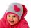 AJS Baby Mädchen Warme Winter Mütze Mit Herz mit Baumwolle gefüttert Strasssteine