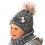 Baby Mädchen Winterset mit Wolle Wollmütze Wintermütze Bommelmütze gefüttert Rundschal