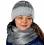 AJS Damen Mädchen Set Winterset Strickmütze Mütze breiter Loopschal Schal
