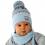 Jungen Baby Winterset Set Mütze Wintermütze Bommelmütze Strickmütze Wollmütze Halstuch mit Wolle