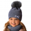 AJS Mädchen Baby Winterset mit Wolle Mütze Kindermütze Wintermütze Bommelmütze Rundschal