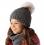 AJS Mädchen Winterset Mütze Wintermütze Bommelmütze Loopschal mit Wolle