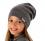 AJS Moderne Mädchen Wintermütze Strickmütze Beanie Mütze mit Wolle Silber Streifen