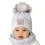 Baby Mädchen Winterset mit Wolle Wintermütze Bommelmütze Wollmütze Strickmütze gefüttert Loopschal Rundschal