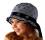 Mädchen Sommer Hut Mütze Streifen Schleife Strasssteine Baumwolle Blau Weiß