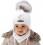 Mädchen Baby Winterset Wintermütze Bommelmütze Mütze Halstuch Baumwolle gefüttert Weiß