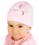 Baby Mädchen Mütze Baumwollmütze Taufe Storch Doppeltgelegt mit Baumwolle Rosa